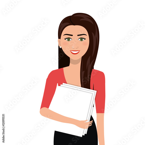 businesswoman character avatar isolated vector illustration design