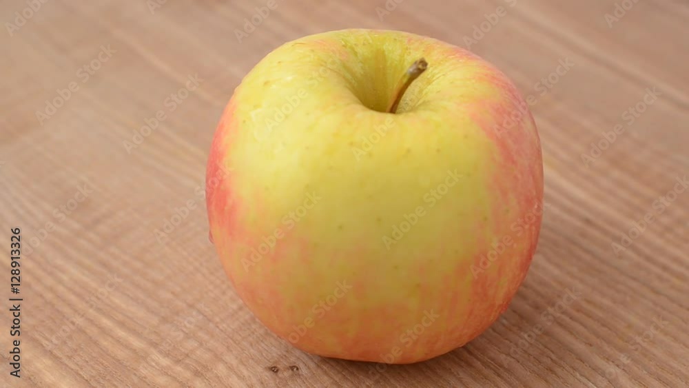 Apples on a board. Shooting in the movement. Apples on a board. Shooting in the movement.