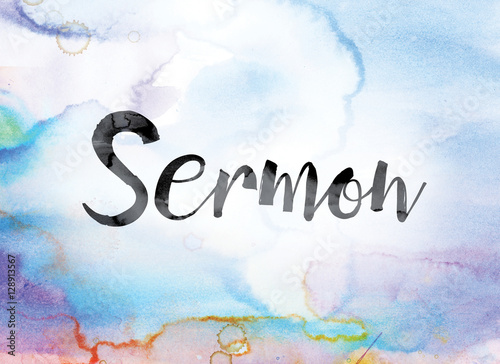 Obraz na płótnie Sermon Colorful Watercolor and Ink Word Art