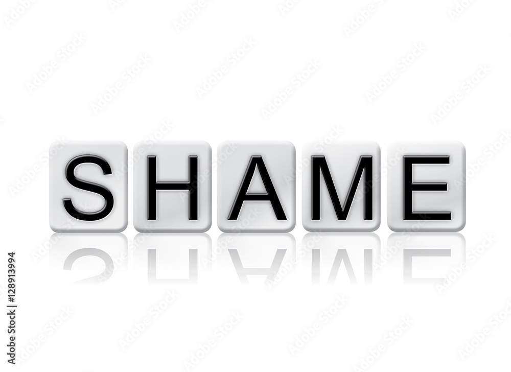 Obraz premium Shame Isolated Tiled Letters Concept and Theme