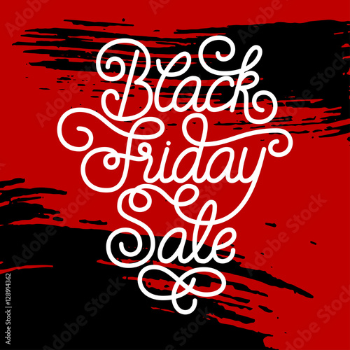 Holiday gift card with hand lettering Black Friday Sale on grunge background