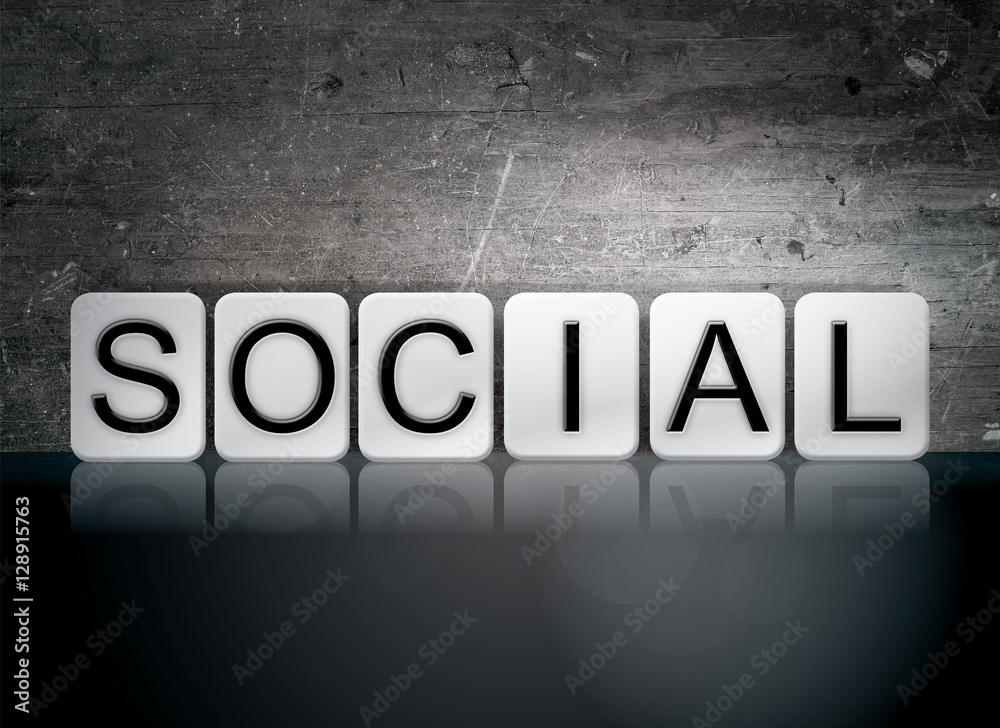 Social Tiled Letters Concept and Theme