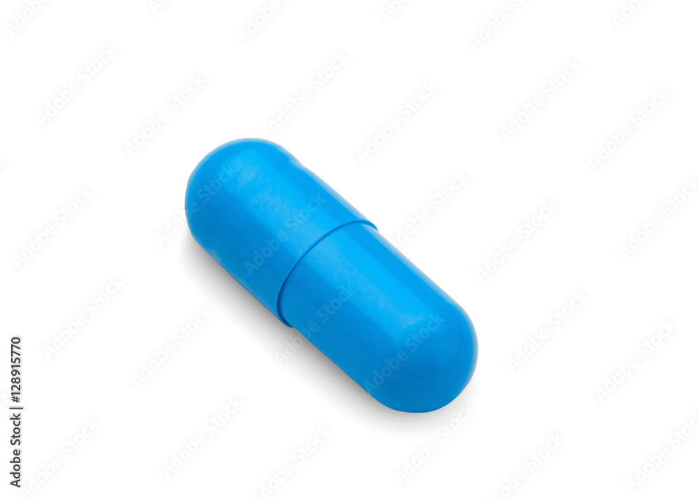 pill blue ode on a white background