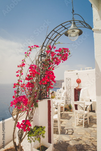 Fototapeta Naklejka Na Ścianę i Meble -  Santorini, Greece restaurant