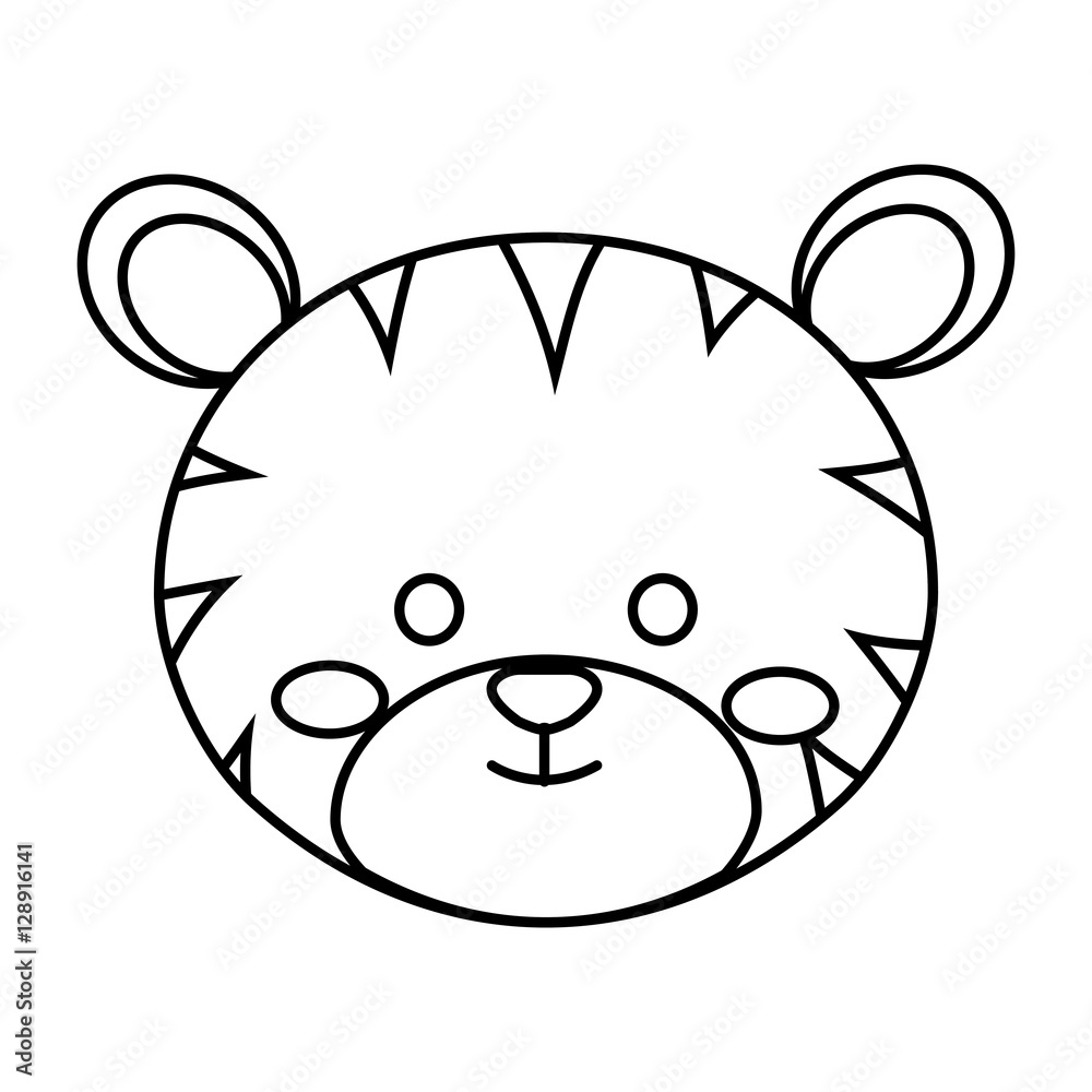 Fototapeta premium cute little tigger animal character vector illustration design