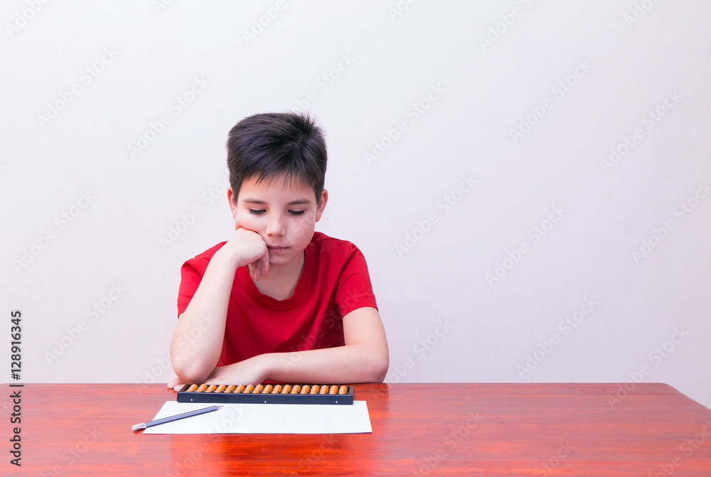 Boy mental arithmetic Boy mental arithmetic