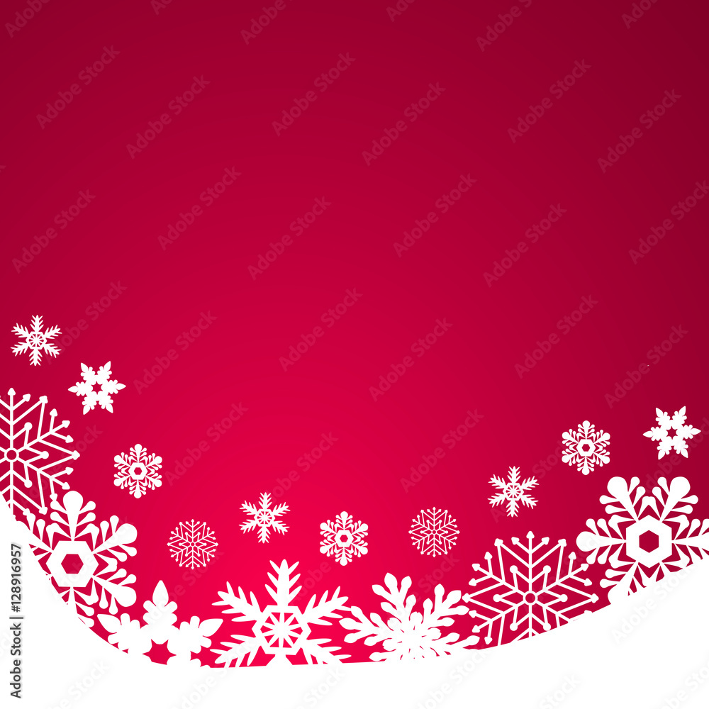 Christmas red background, with snowflakes vector illustration Christmas red background, with snowflakes vector illustration