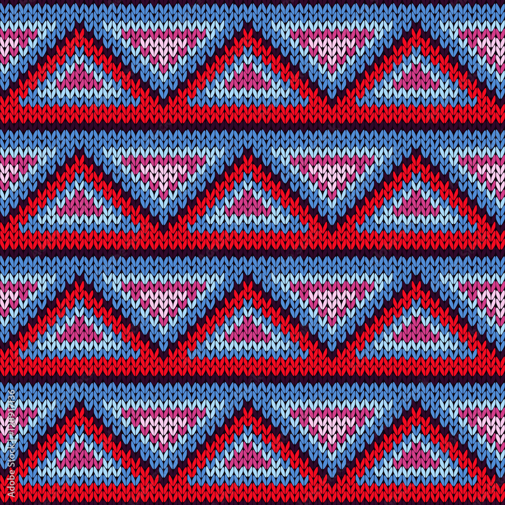 Seamless knitted pattern with triangle ornament