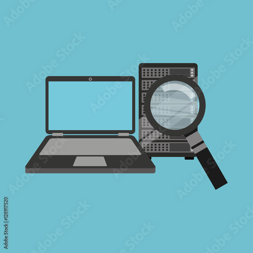 search laptop data server vector illustration eps 10