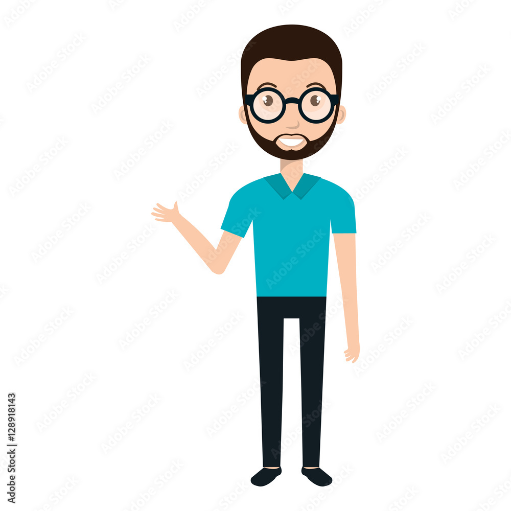 young man teacher character vector illustration design