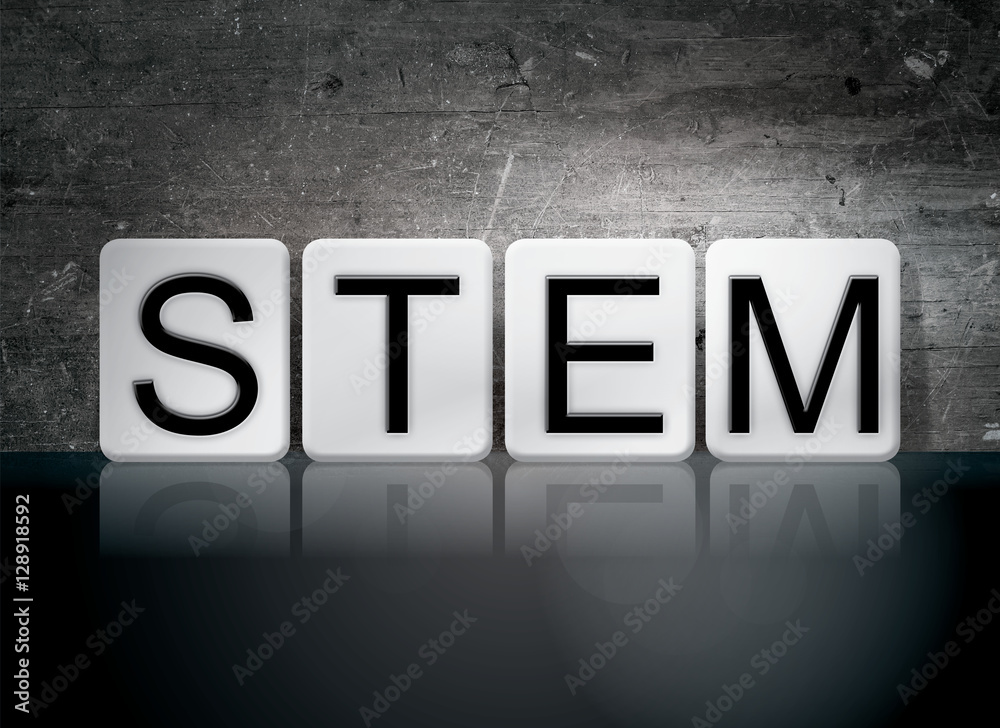 Obraz premium STEM Tiled Letters Concept and Theme