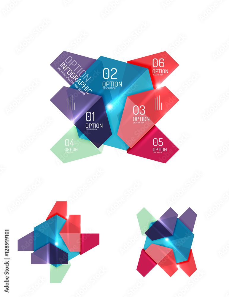 Abstract paper geometric infographic templates Abstract paper geometric infographic templates