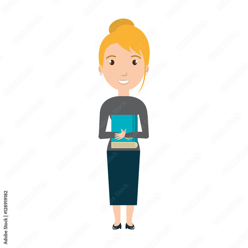 young woman teacher character vector illustration design