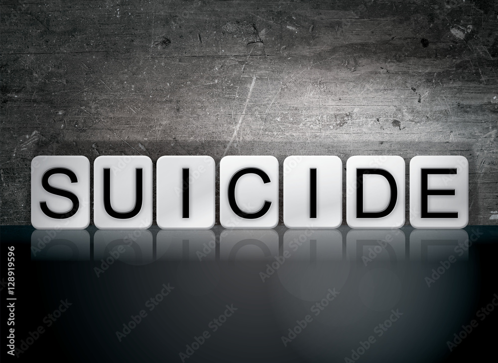 Suicide Tiled Letters Concept and Theme Suicide Tiled Letters Concept and Theme
