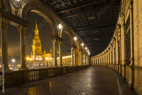 Architectural detail - plaza de espana Seville  Andalusia  Spain.