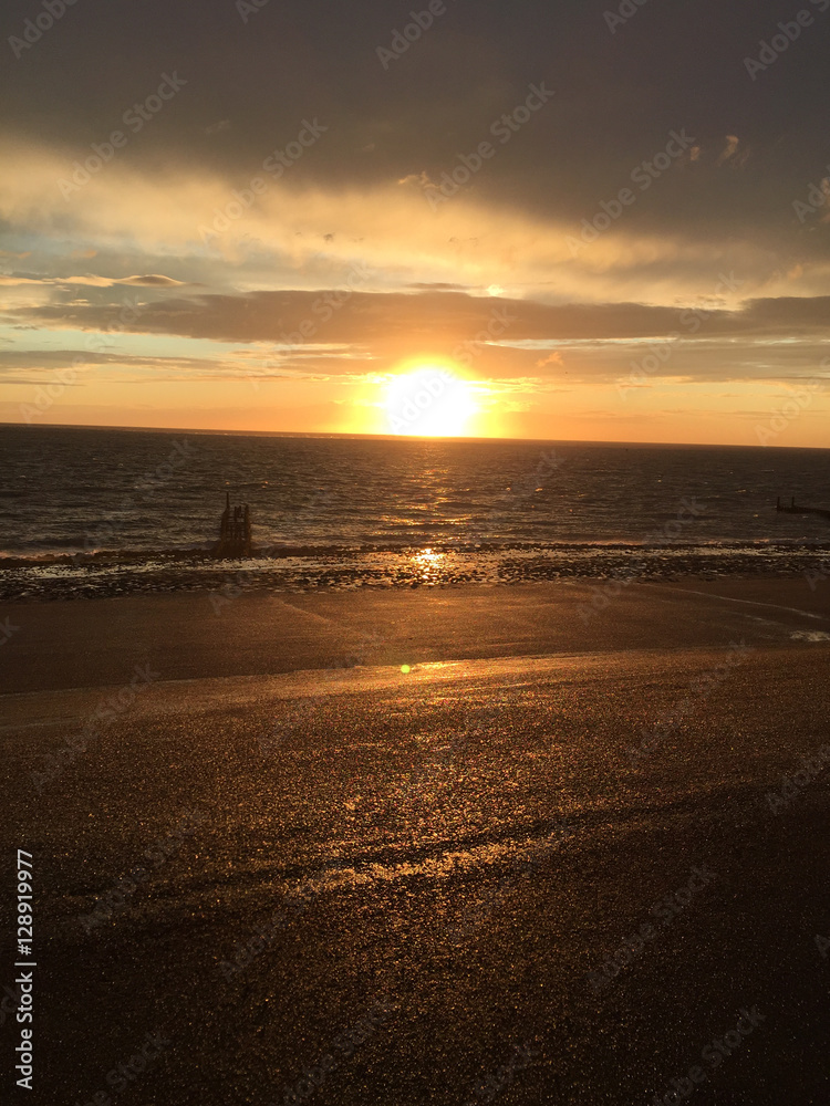 Sonnenuntergang an Nordsee Küste