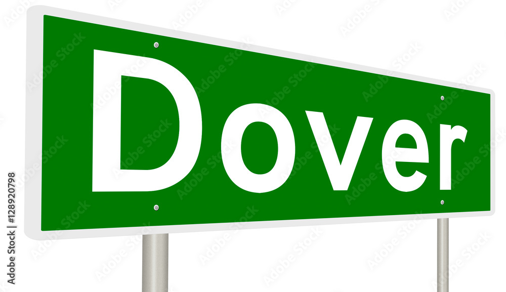A 3d rendering of a green highway sign for Dover A 3d rendering of a green highway sign for Dover