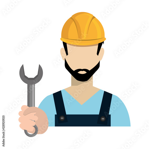 repairman character working icon vector illustration design