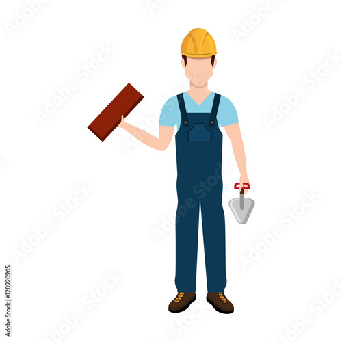 repairman character working icon vector illustration design