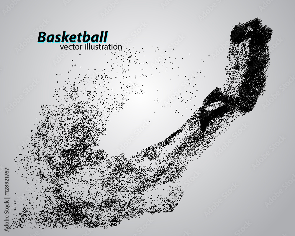 Fototapeta premium Basketball player from particles.
