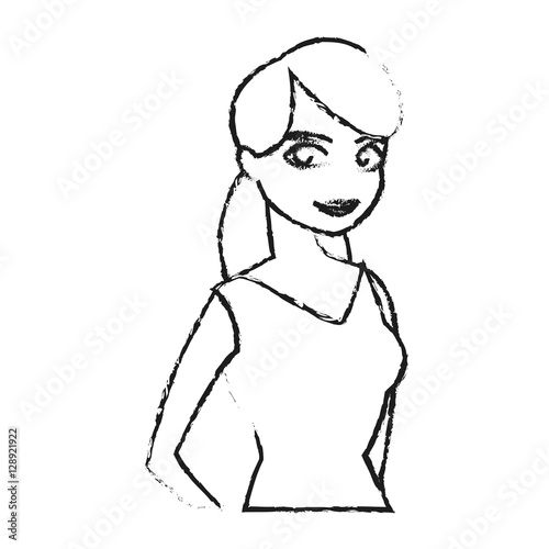 Woman cartoon icon. Girl female avatar person people and human theme. Isolated design. Vector illustration
