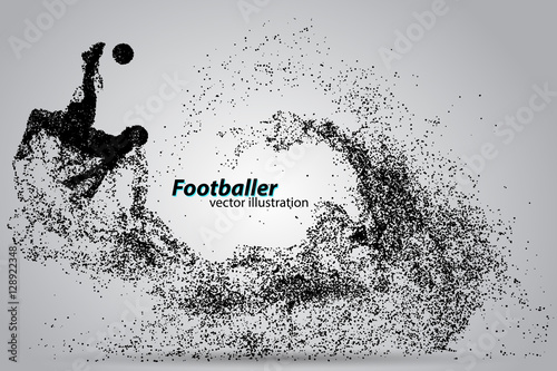 silhouette of a football player from particles