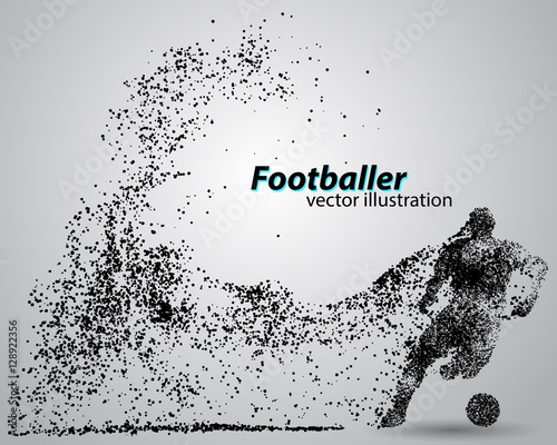 silhouette of a football player from particles