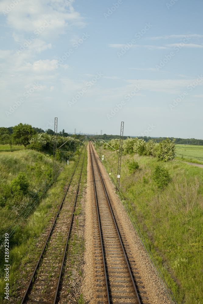 empty track of railway