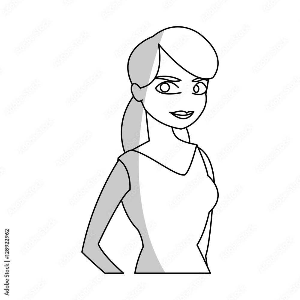 Woman cartoon icon. Girl female avatar person people and human theme. Isolated design. Vector illustration Woman cartoon icon. Girl female avatar person people and human theme. Isolated design. Vector illustration