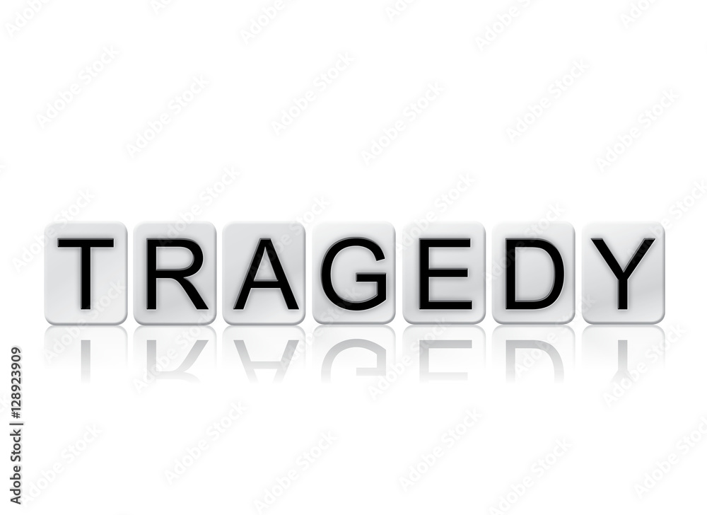 Tragedy Isolated Tiled Letters Concept and Theme