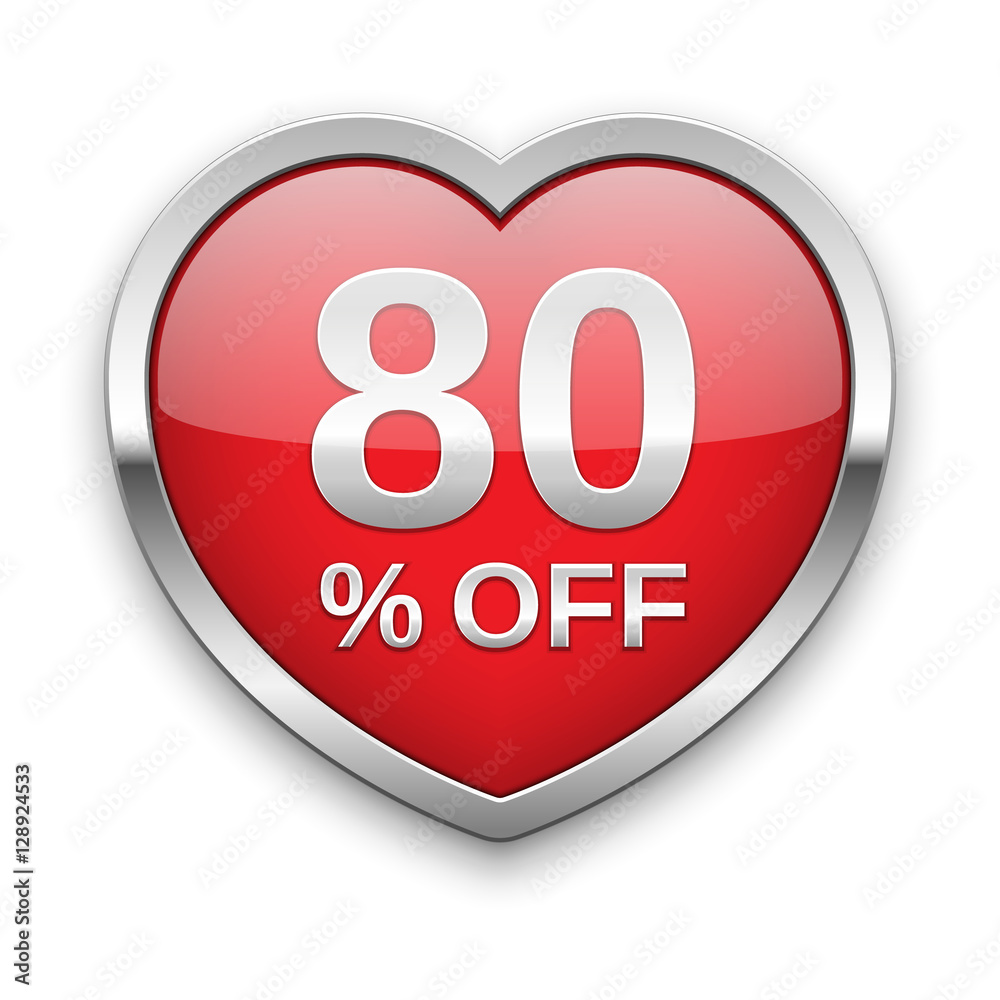 80% off silver badge, vector