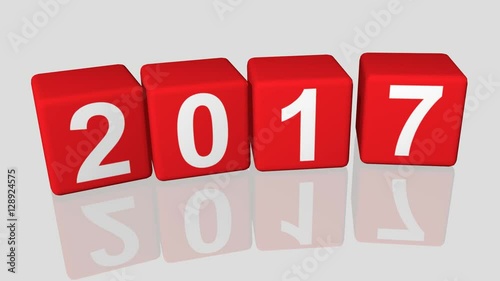2017 Würfel fallend, rot