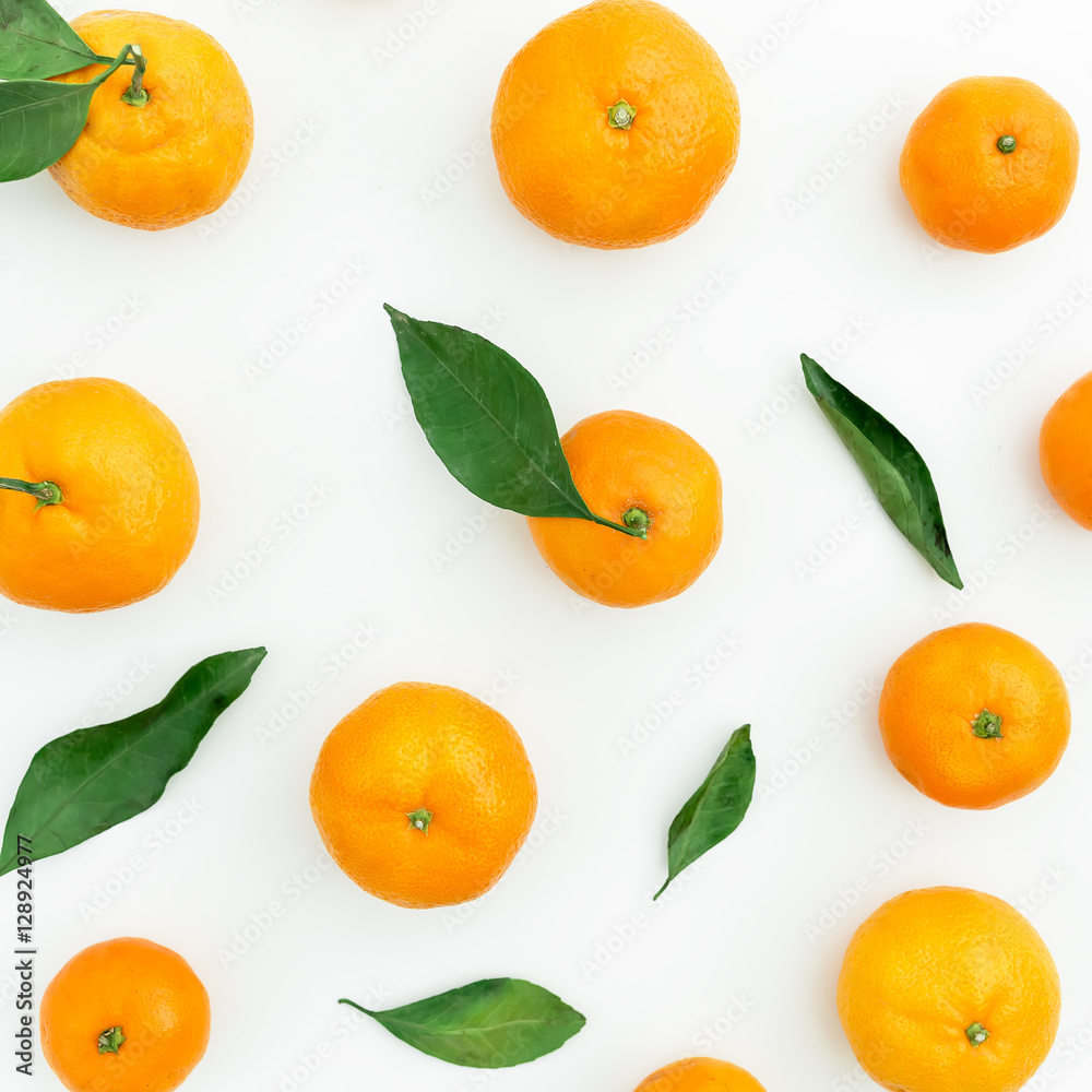 Mandarin. White Background