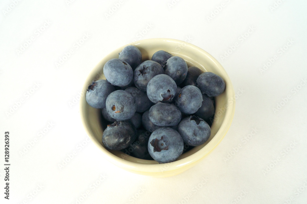 Fresh blueberries in a cute bowl