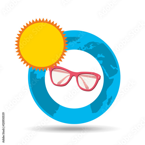 vacation around world sunny sunglasses vector illustration eps 10