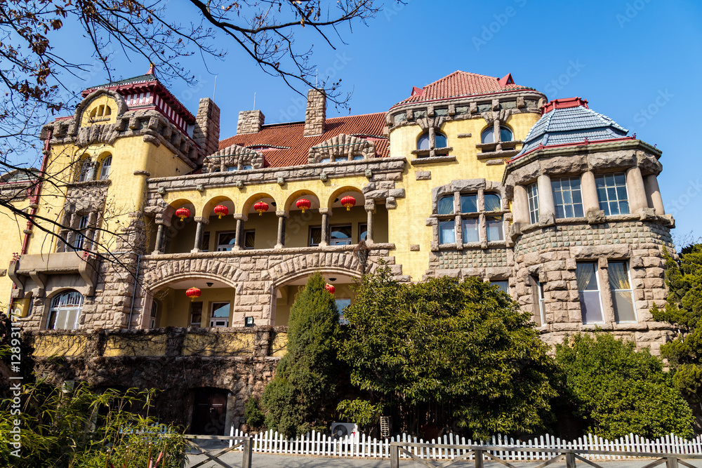 Fototapeta premium Old Governor's House from the German Colonial era in Qingdao, China