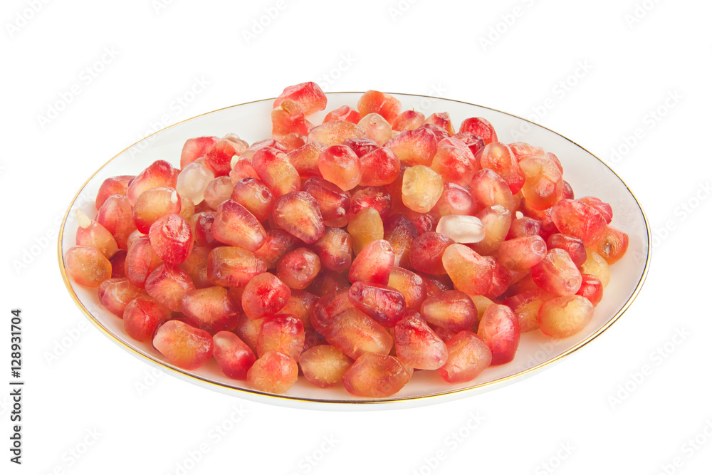 ripe red pomegranate isolated on white background ripe red pomegranate isolated on white background