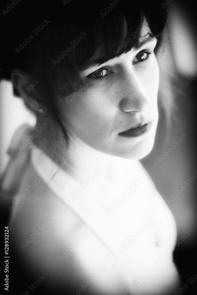 Woman with Dark Hair and Eyes