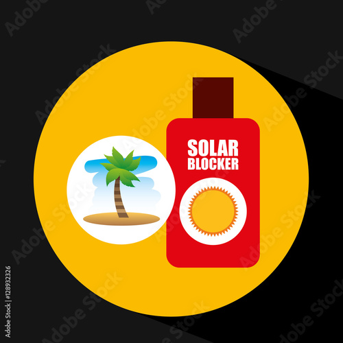 tropical vacation beach solar blocker icon vector illustration eps 10