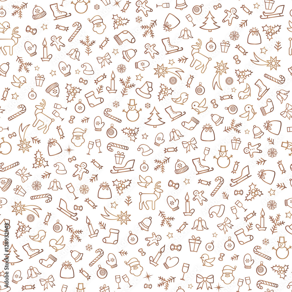 Christmas pattern. Happy Winter Holiday tile background. Christmas greeting icons Christmas pattern. Happy Winter Holiday tile background. Christmas greeting icons