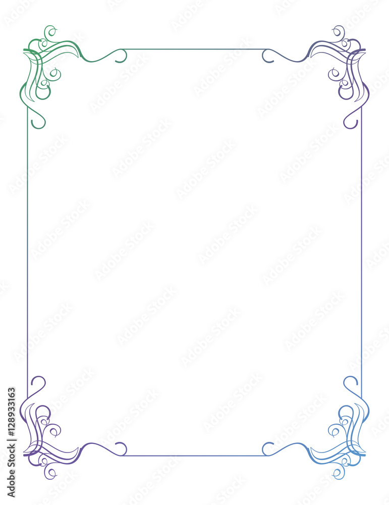 Beautiful vertical frame with gradient fill. 