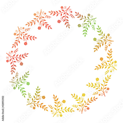 Wallpaper Mural Beautiful round floral frame with gradient fill.  Torontodigital.ca