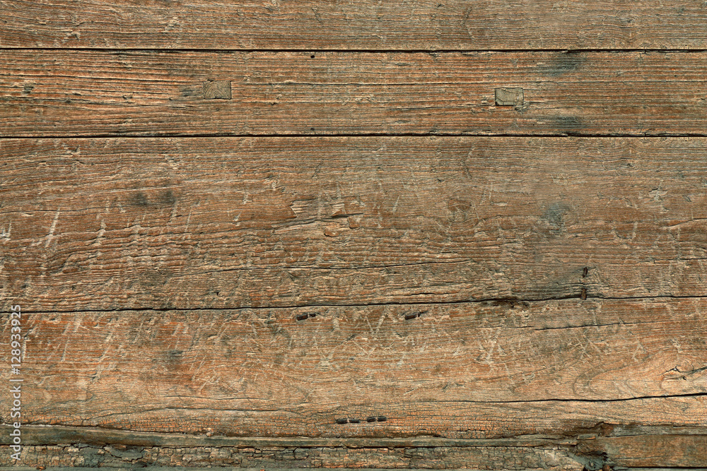 old rough wood background, wood table top view