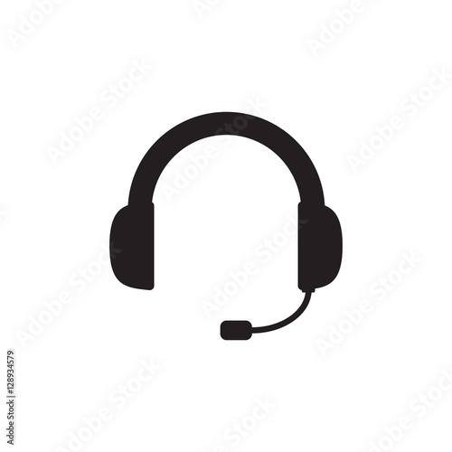 Headset icon vector isolated