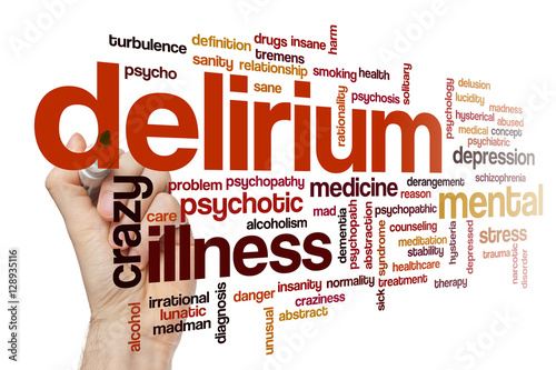 Delirium word cloud concept photo