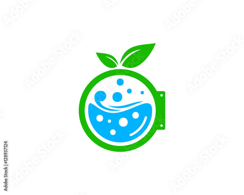 Nature Leaf Laundry Logo Design Template