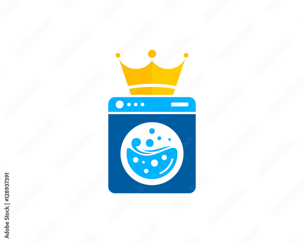 King Laundry Logo Design Template Adobe Stock