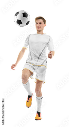 Fototapeta Naklejka Na Ścianę i Meble -  Professional football player on white background