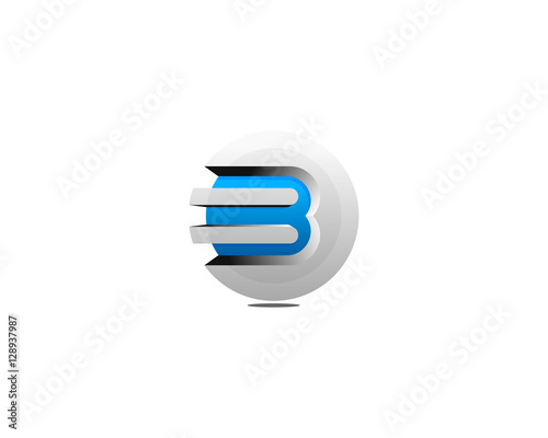 3D Letter B Initial Logo Design Template