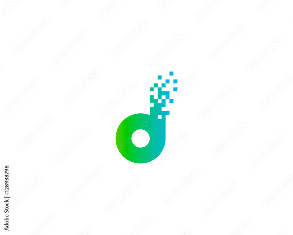 Initial Letter D Pixel Logo Design Template Stock Vector | Adobe Stock